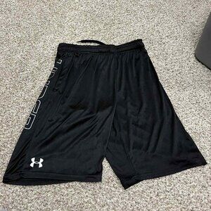 Under Armour - Long Side Logo - Black Athletic Shorts